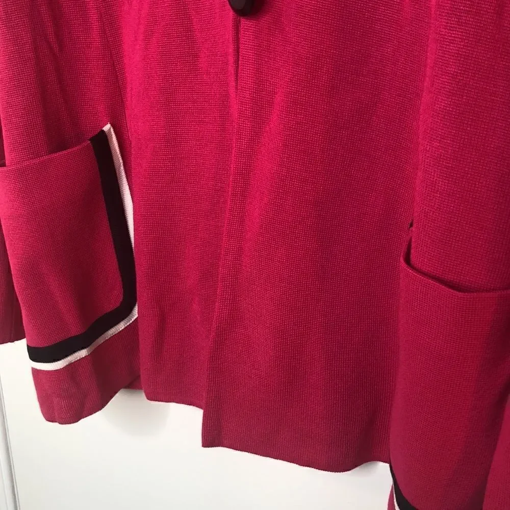 Misook hot pink cardigan sweater size XL